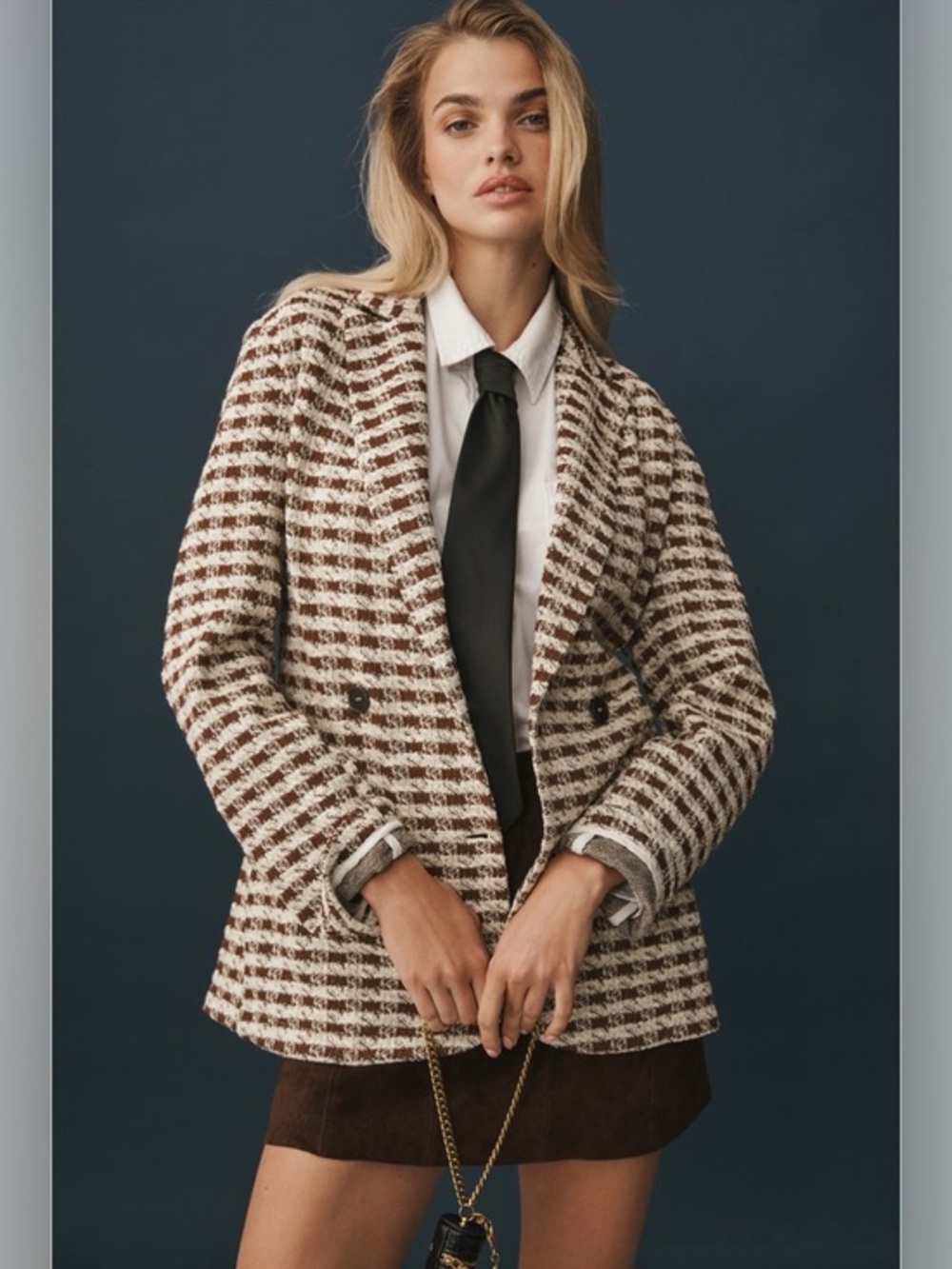 Anthropologie x Dolan Left Coast Knit Houndstooth Blazer NWT